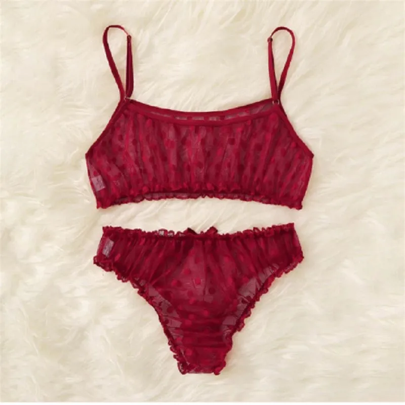 

Cute Less Underwear Panties Set Invisible Lace Lingerie Sexy Suit