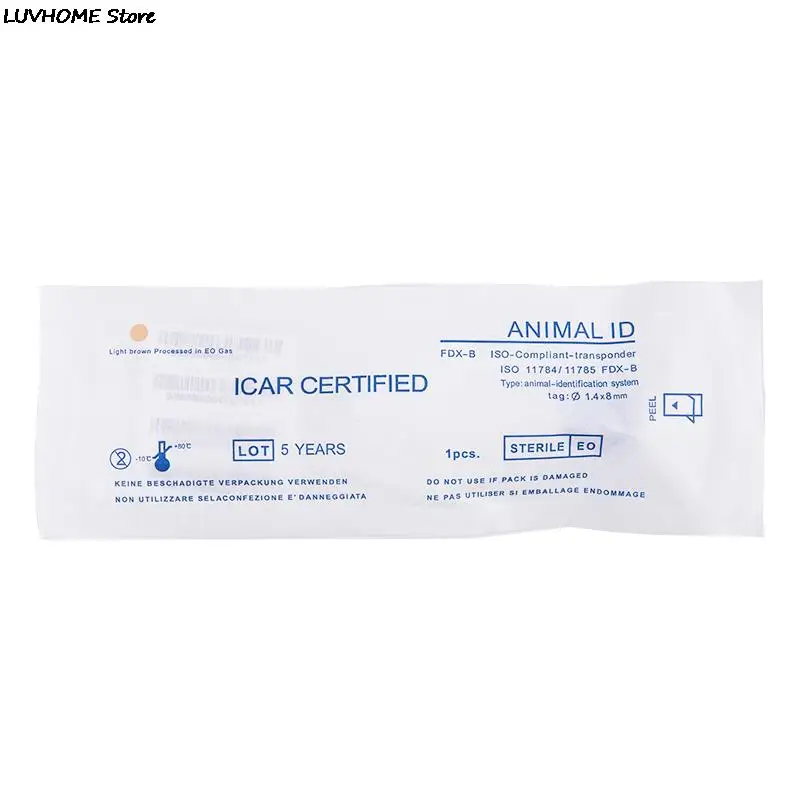 Pet Microchip Syringe ISO FDX-B Cat Dog Microchip 1.48x8mm Animal Syringe ID Implant Pet Chip