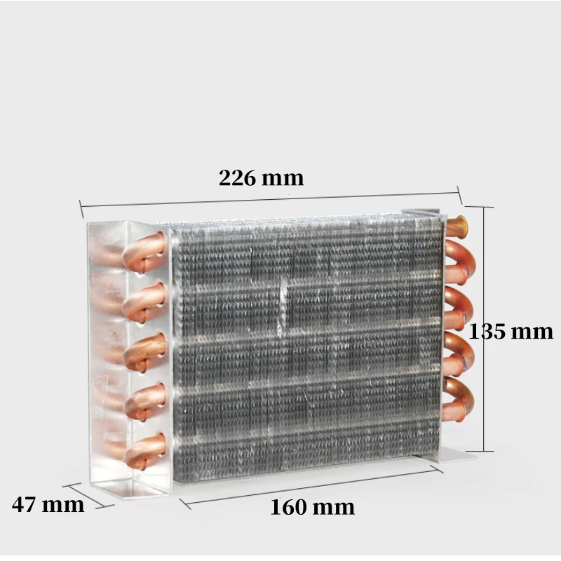160*47*135mm Refrigerator Copper Tube Aluminum Fin Condenser Freezer Ice Maker Air Conditioner Small Radiator Without Shell