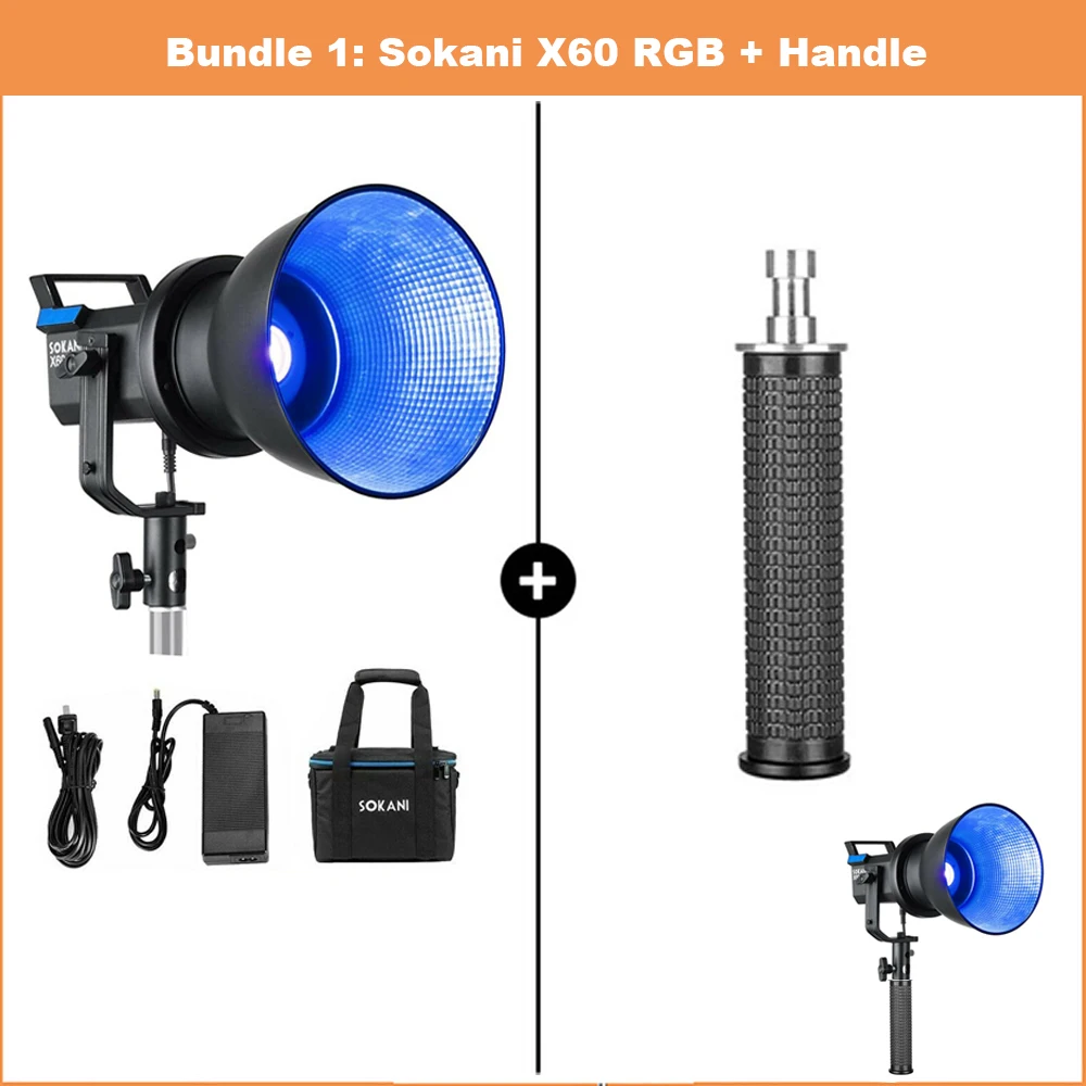 【完動品】Sokani X60 LED撮影用ライト 5600K固定 配信 照明 Amazon | Sokani X60 バッグキット付きCOB LEDビデオライト、80W