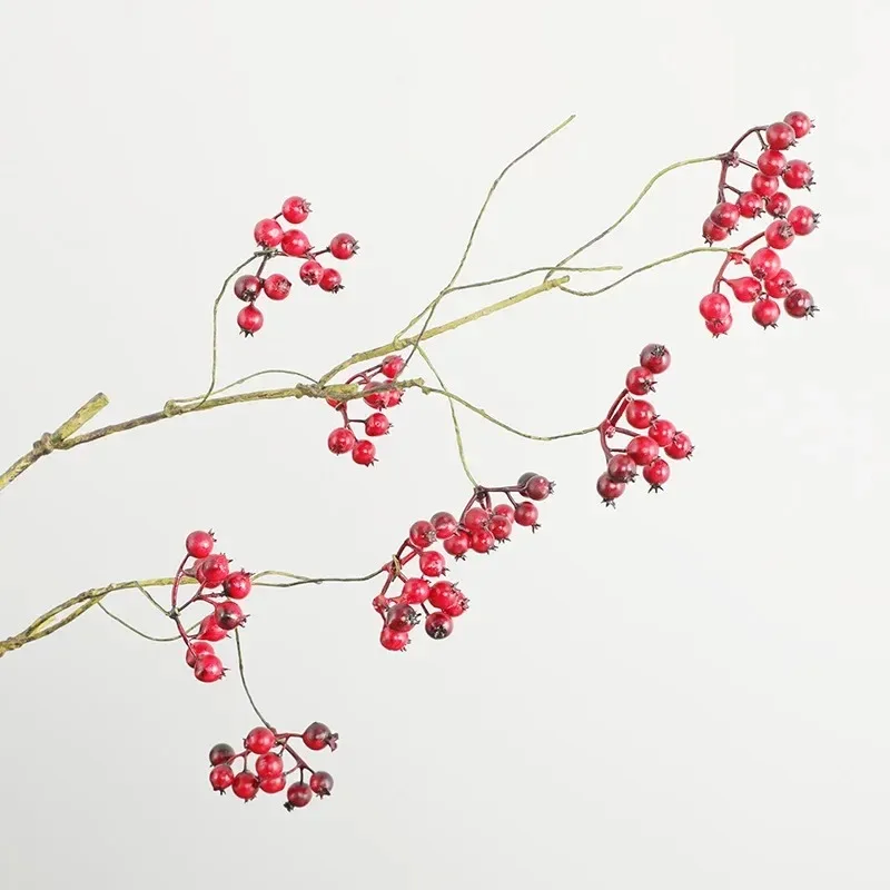 Single American style cranberry berry foam branch berry branch artificial berry decorative flower arrangement false flower