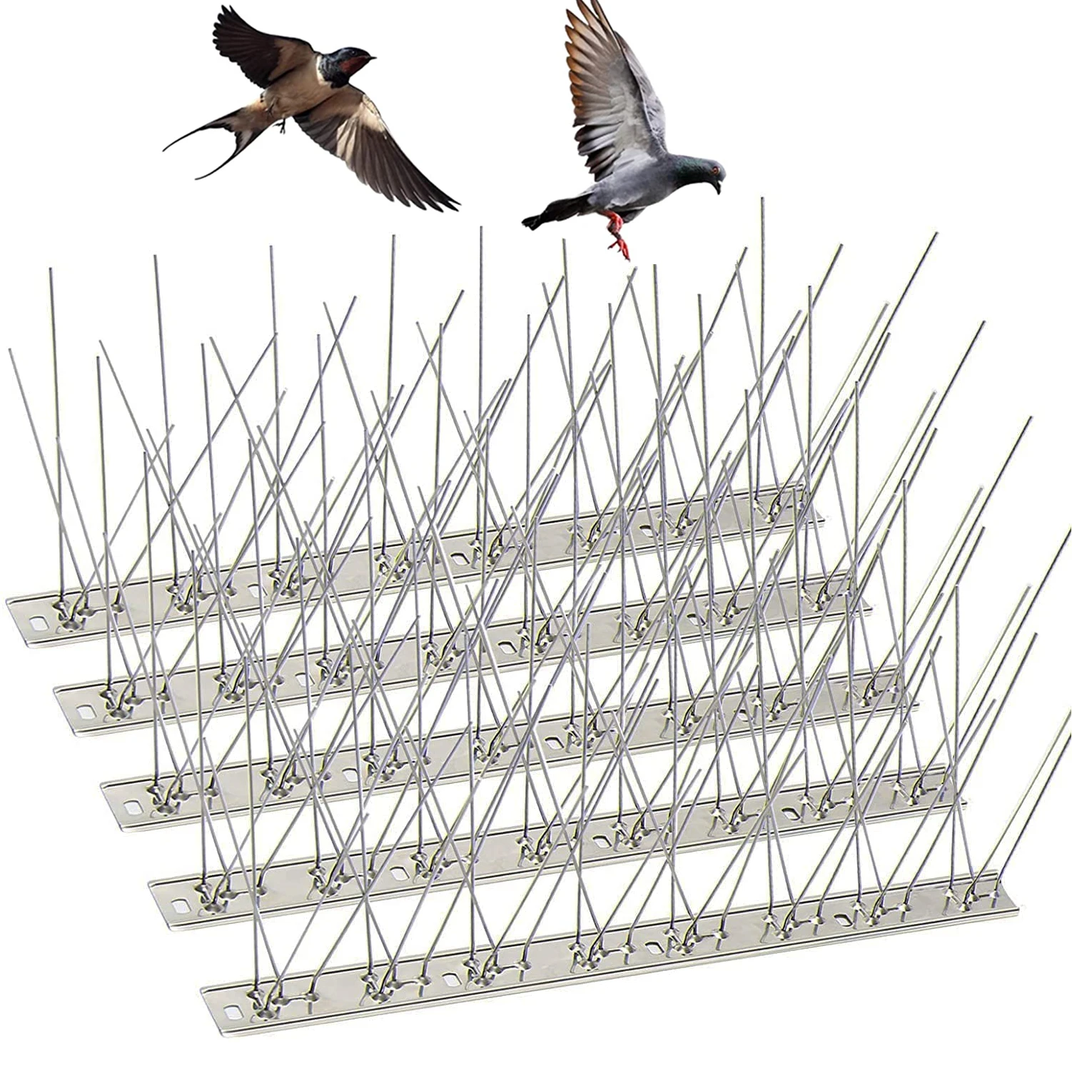 Vogel Spikes mit Edelstahl Basis, Langlebig Vogel Abweisend Spikes Pfeil Pigeon Spikes Zaun Kit für Abschreckung Kleine Vogel