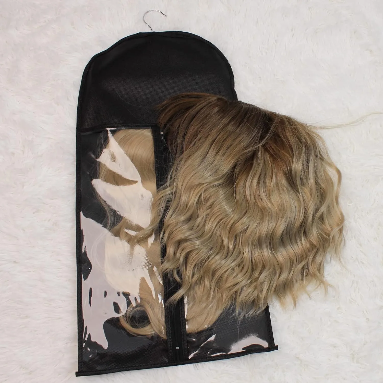 최고의 가발 보관 가방, 옷걸이 포함, 휴대용 헤어 익스텐션 포장 가방, 방진 접이식 가발 홀더 보관 가방
