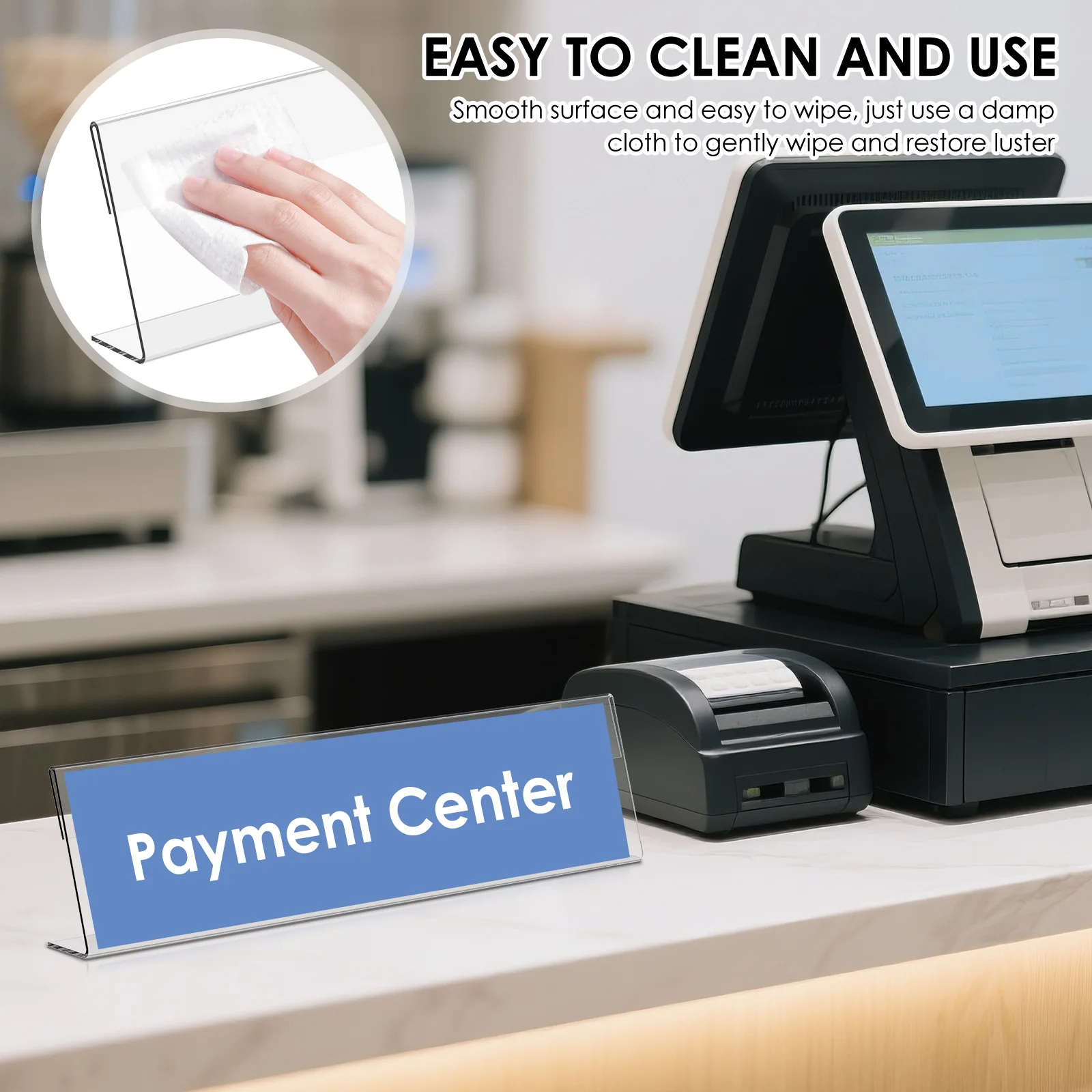 12 Pcs Desk Name Plate Holder Acrylic Clear Table Display Nameplate Horizontal Slant Office Desk Name Plate Card Base Stand