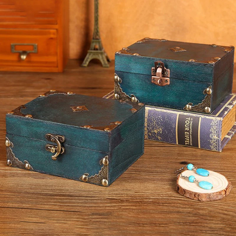 Boîte à Bijoux En Bois Vintage - Dimensions 22x12x10 Cm - Neuf Avec étiquettes