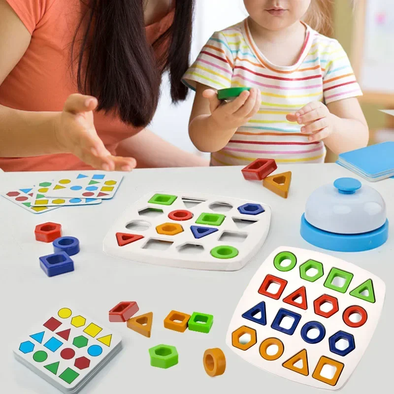 Children Matching Puzzle Toys Colors Geometric Shape Jigsaw Board Games Early Educational Interaction Toys for Kids Battle Games