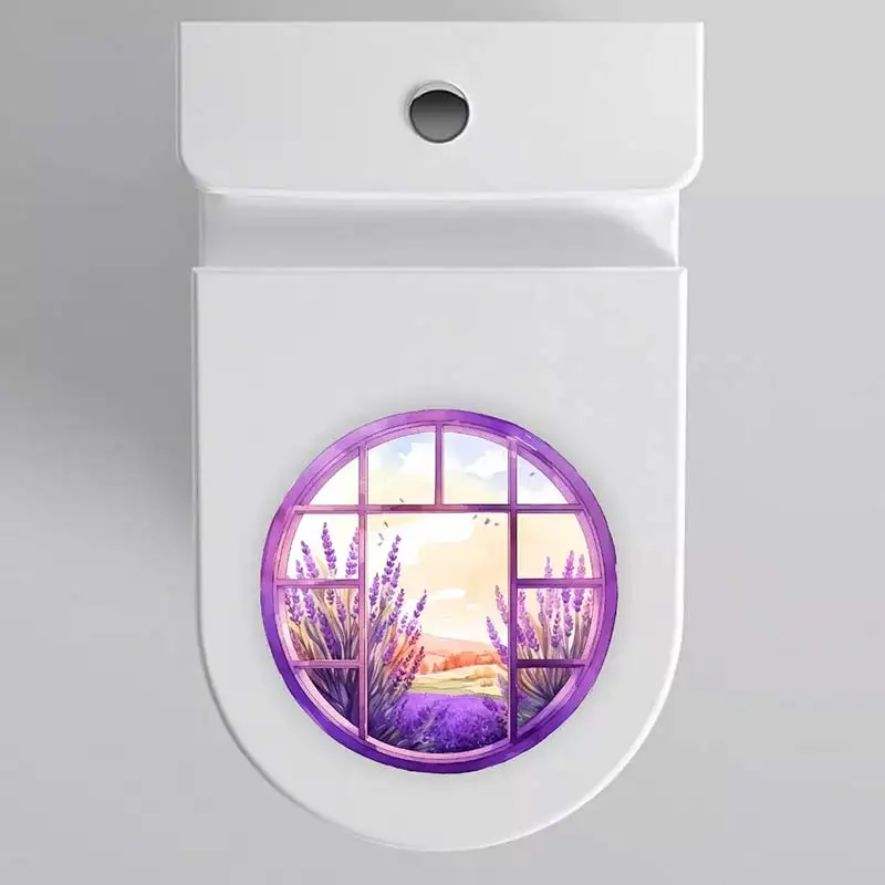 Lavender Simulation Window Wall Stickers Room Background Home Decoration Mural Living Room Wallpaper