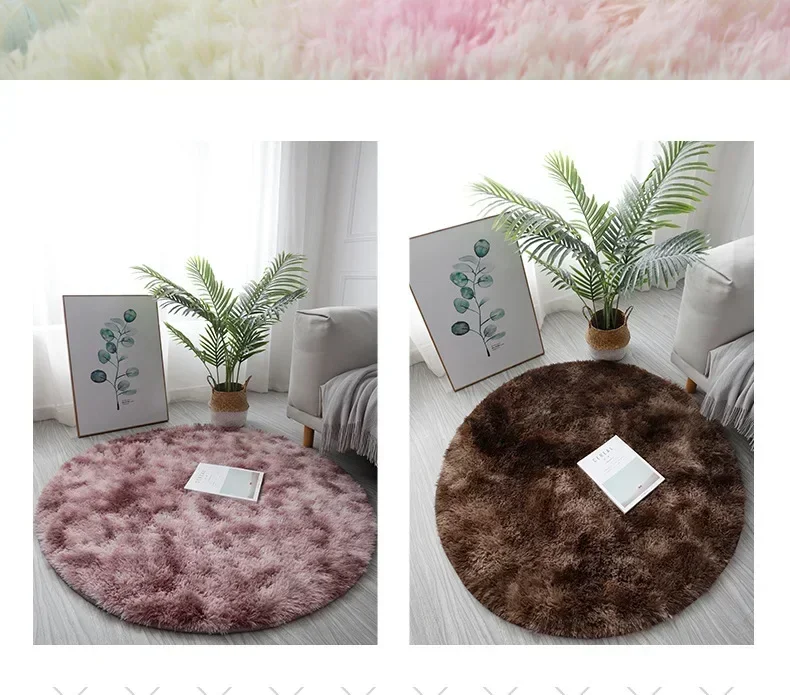 Ultraweicher, runder Plüsch-Teppich, flauschiger weißer Teppich für Wohnzimmer, Heimdekoration und Schlafzimmer, Schlafzimmer und Kinderzimmer – Detail 26