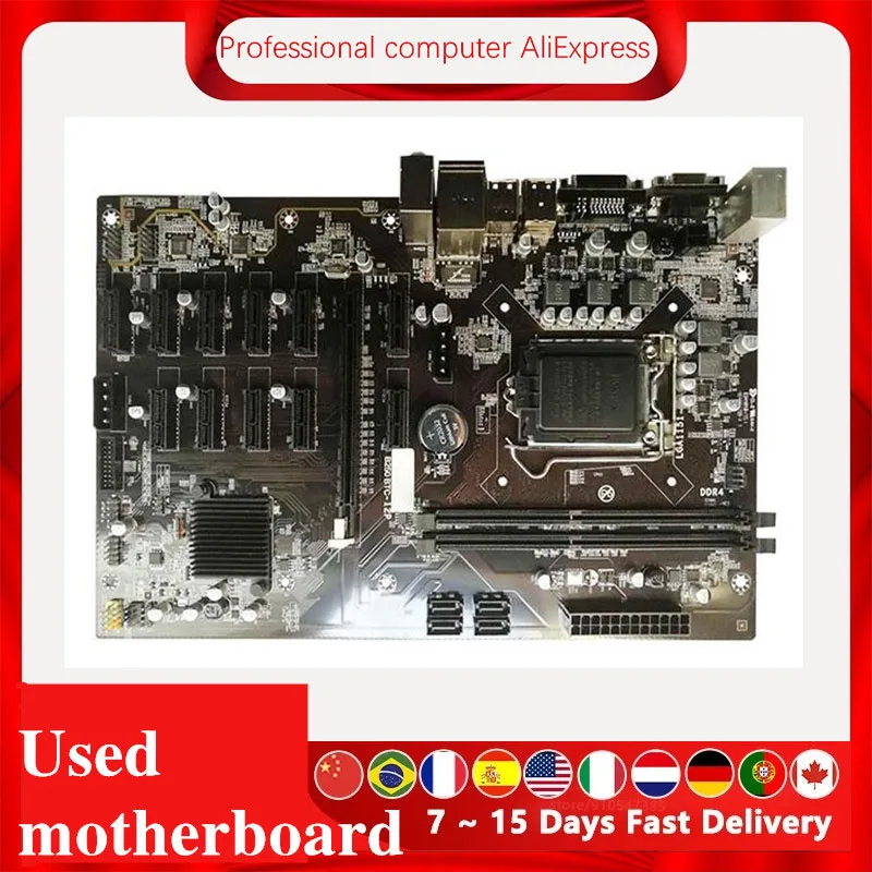 

12GPU 12PCI-E BTC PRO TB250-BTC 12 графических карт B250 MINING EXPERT Intel 1151 B250 DDR4 LGA 1151 б/у материнская плата