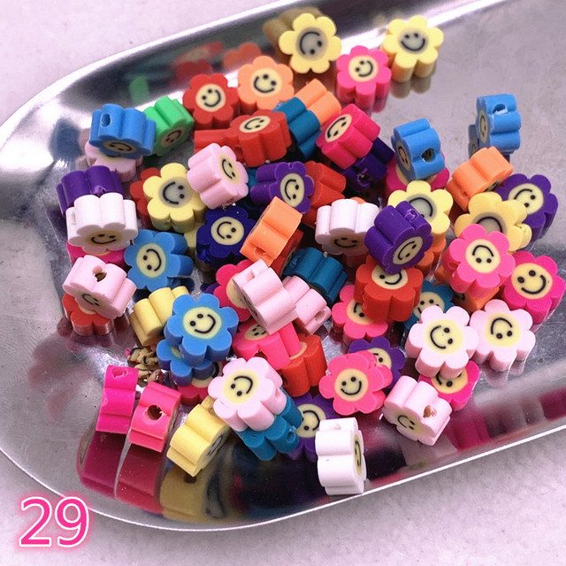 10mm Color Fruit Beads Polymer Clay Beads Polymer Clay Spacer Loose Beads for Jewelry Making DIY Bracelet Accessories