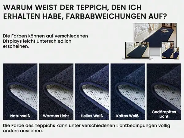 VIKAMA Moderner Plüschteppich, weicher, bequemer Schlafzimmer- und Nachttischteppich, rutschfest, für Flur, Arbeitszimmer, Wohnzimmer, Heimdekoration – Detail 14