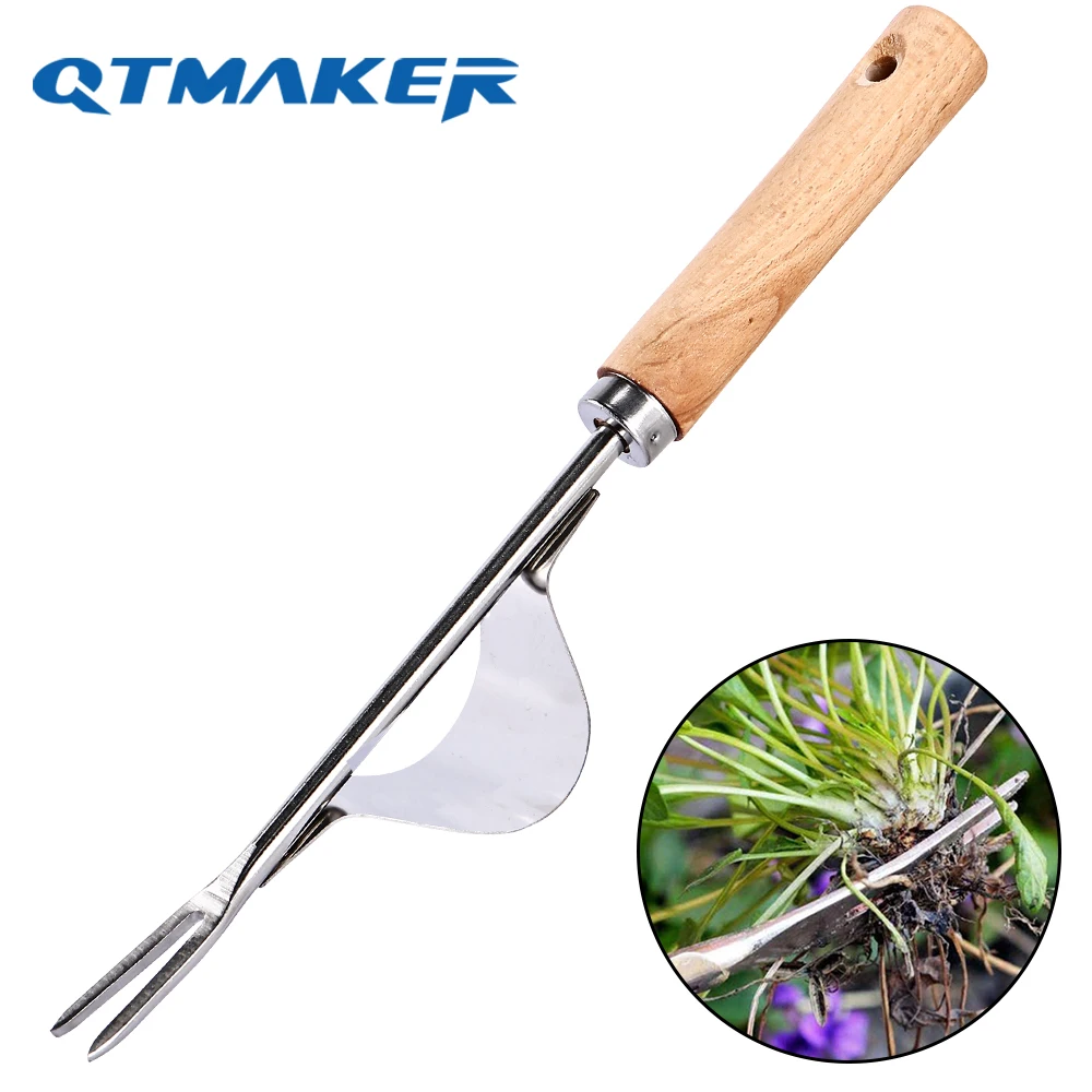 Manual Weeder With Wooden Handle Garden Hand Weeder Grass Remover