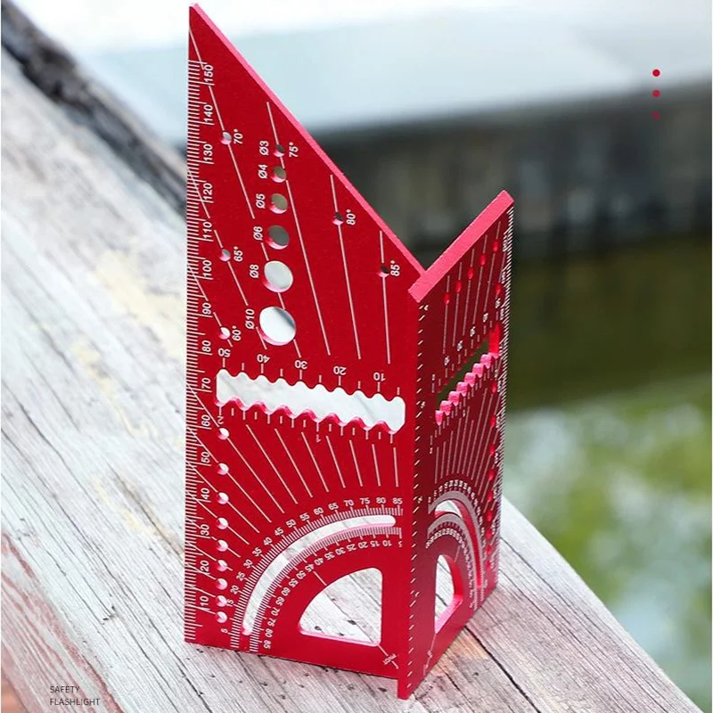 

Aluminum Alloy Woodworking Angle Ruler Line Drawing Device 3D Mitre Angle Measuring Measure Tool with Gauge Protractor Locator