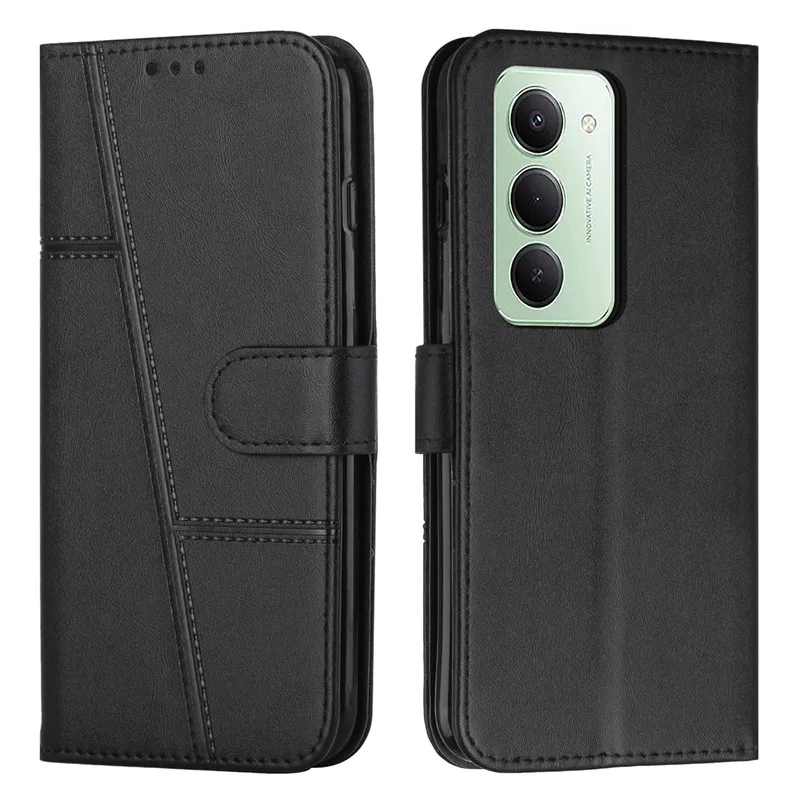 Leather Flip Wallet Phone Case with Magnetic Closure and Stand Feature