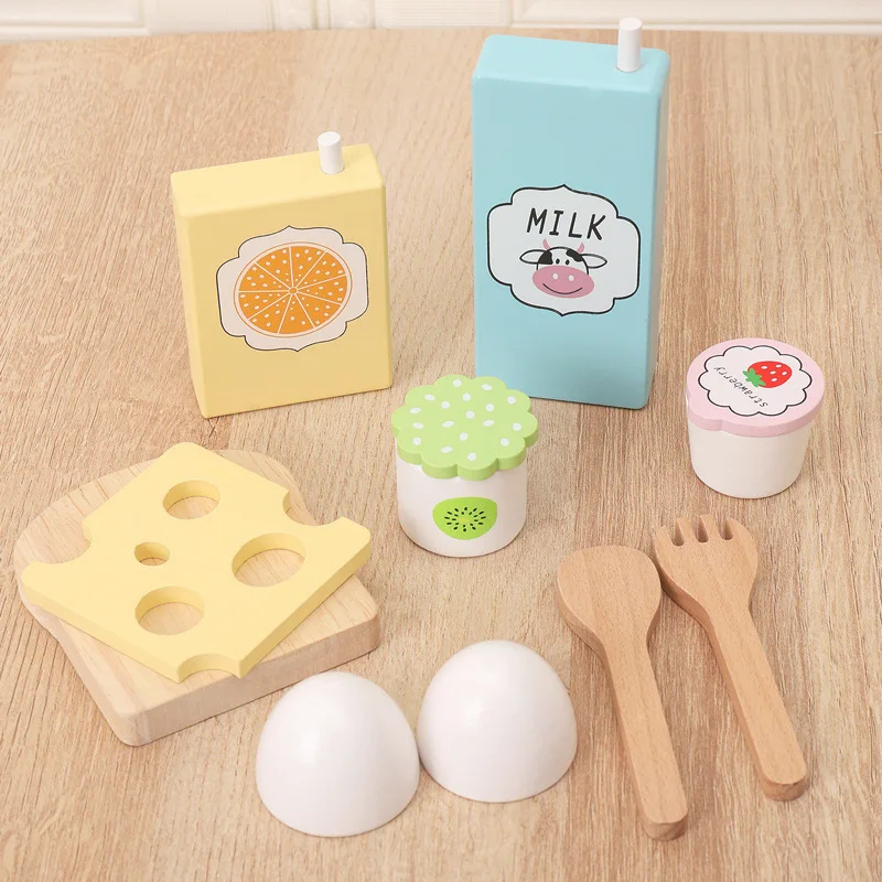 Wooden Pretend Play Food Kitchen Toys Classic Cutting Cooking Set Kids HousePlay Educational Imitation Game Toys for Girls Boys 5