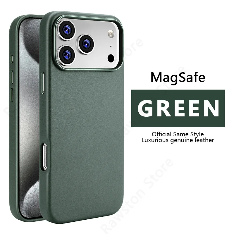 Premium Magnetic Leather Case with MagSafe Compatibility - Sleek and Durable Protection