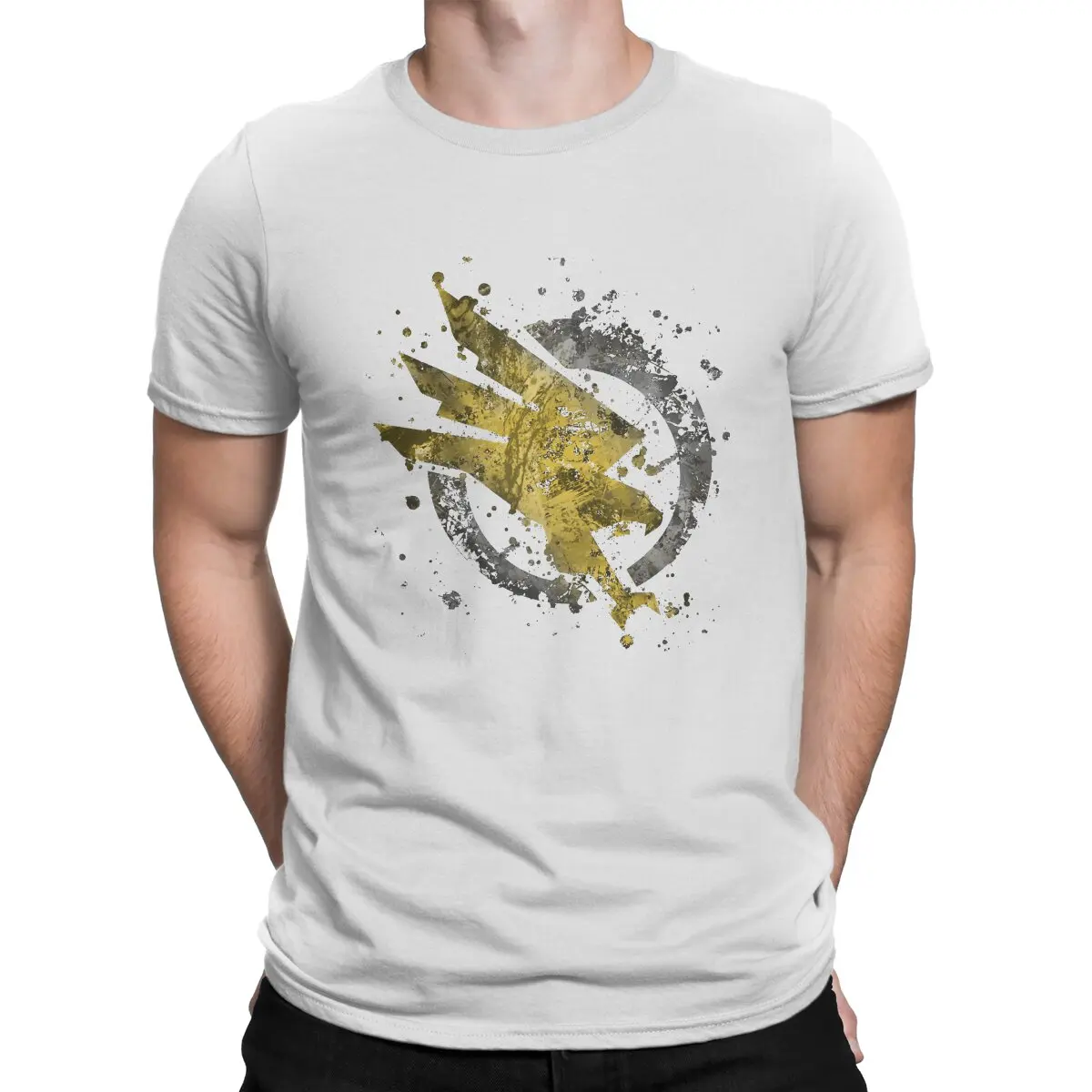 thumbnail image 1 of Camisetas para hombre GDI Splatter, camiseta novedosa de algodón, camiseta de manga corta, camiseta de alerta roja, cuello redondo, ropa gráfica, 1 of 7