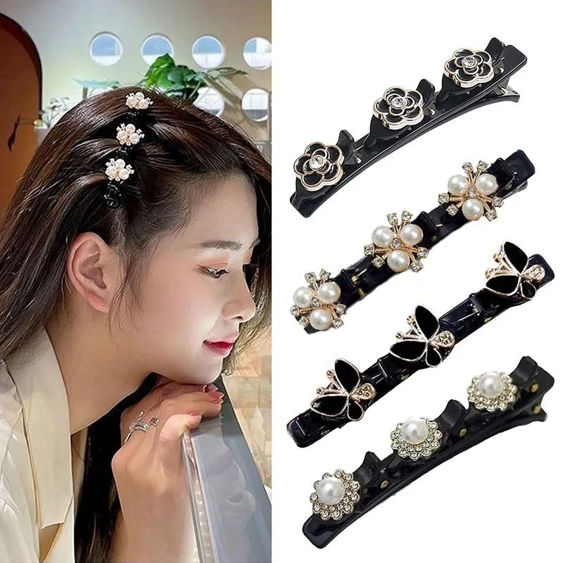 Tanie Kryształowe perły warkocz spinki do włosów moda koreański styl akrylowa