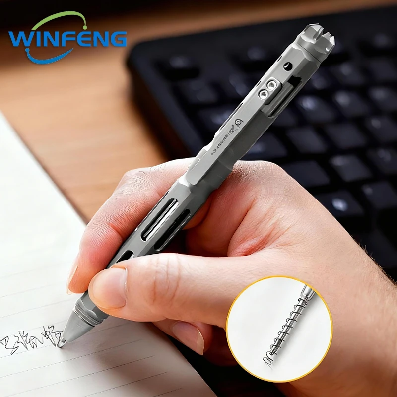 다기능 TC4 티타늄 전술 펜 비즈니스 서명 펜 학교 사무용품 자기 방어 비상 유리 파괴기
