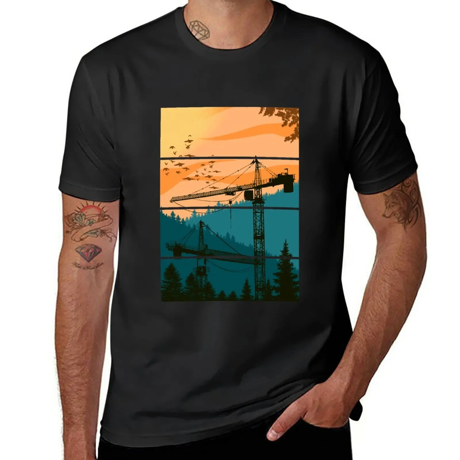 

Tower Crane View T-Shirt summer tops sublime men clothing