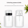 200ML Empty Pump Liquid Alcohol Press Nail Polish Remover Cleaner Bottle Nail Refillable Bottle Dispenser Manicure Container 2