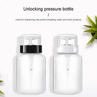 200ML Empty Pump Liquid Alcohol Press Nail Polish Remover Cleaner Bottle Nail Refillable Bottle Dispenser Manicure Container 2