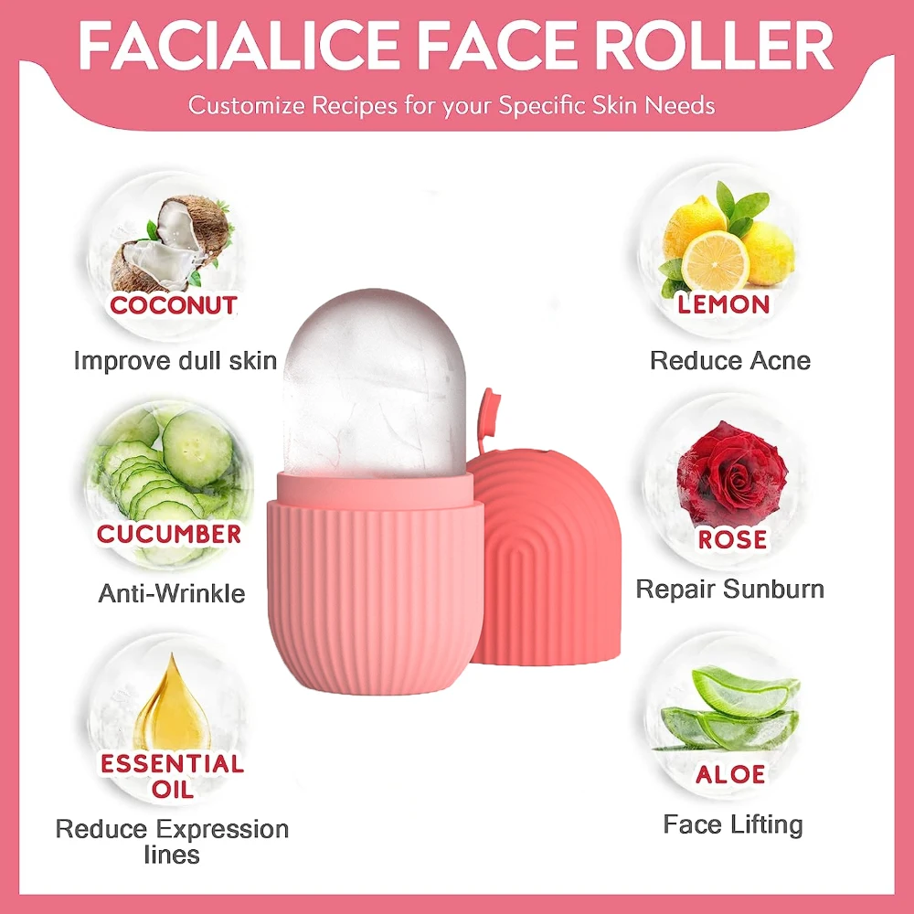 Ice Cube Tray Rolling Ice Deepen Contours Repairs Skin Silicone Ice Care  Ice Tray Mold Roller Ball Globe for Daily Care Capsule Creative Face Hand  and