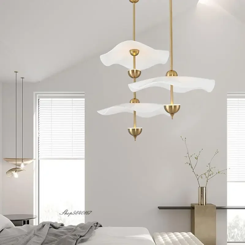 

Modern Minimalist Lotus Pendant Lights Acrylic Lamp Staircase Bar Bedroom Designer Model Room Hotel Decoration Lighting Fixture