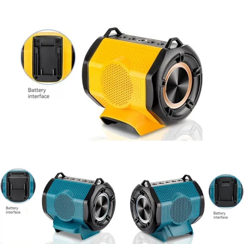 Bluetooth Speaker For Milwaukee/Makita/Dewalt/Bosch 18V 20V Battery With USB Type-C Port Charge Player Loudspeaker Amplifier