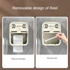 Wall Mounted Tissue Box Durable Material Double Layer Storage Drawer Storage Save Space Nail-free Installation Removable Durable 4