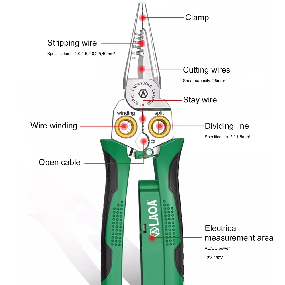 Special Wire Stripper For Electrician Multi-functional Wire Splitting Pliers Crimper Cable Cutter For Wire Splitting Crimper 5