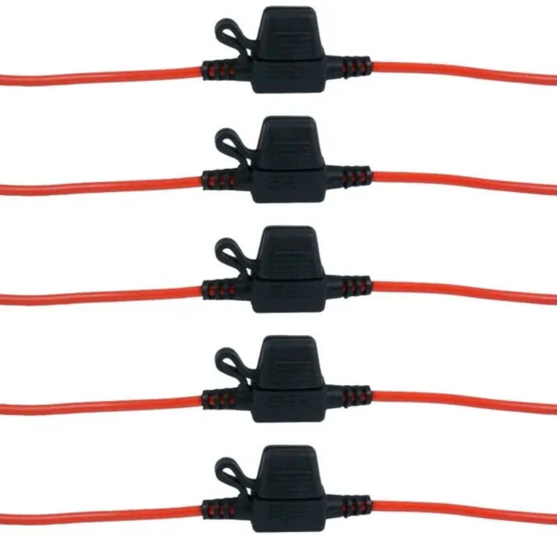 Car Mini Blade Fuse Holder 12V 30A Wire In Line Adapter Cut Off Switch Socket Damp-Proof Anti-Splash Cover Auto Accessories fuse holder 5Pcs