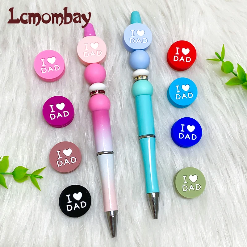 10Pcs New Love DAD Silicone Beads Make Bracelets DIY Pacifier Chain Baby Teething Toy Jewelry Accessories teething toys pacifier chain pacifier accessories teething beads baby silicone accessories