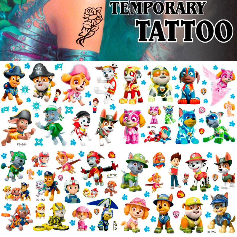 PawPatrolTattooStickers3DChildrensAnimeCartoonTattooStickers