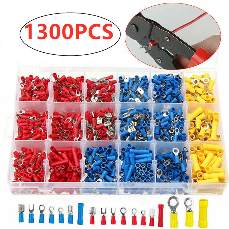 Connecteur de câble de fil électrique CriAJTerminal, pelle isolée, anneau  bout à bout, fourche, ensemble de bricolage, cosses à anneau de type U, kits  assortis, boîte de 520 pièces - AliExpress