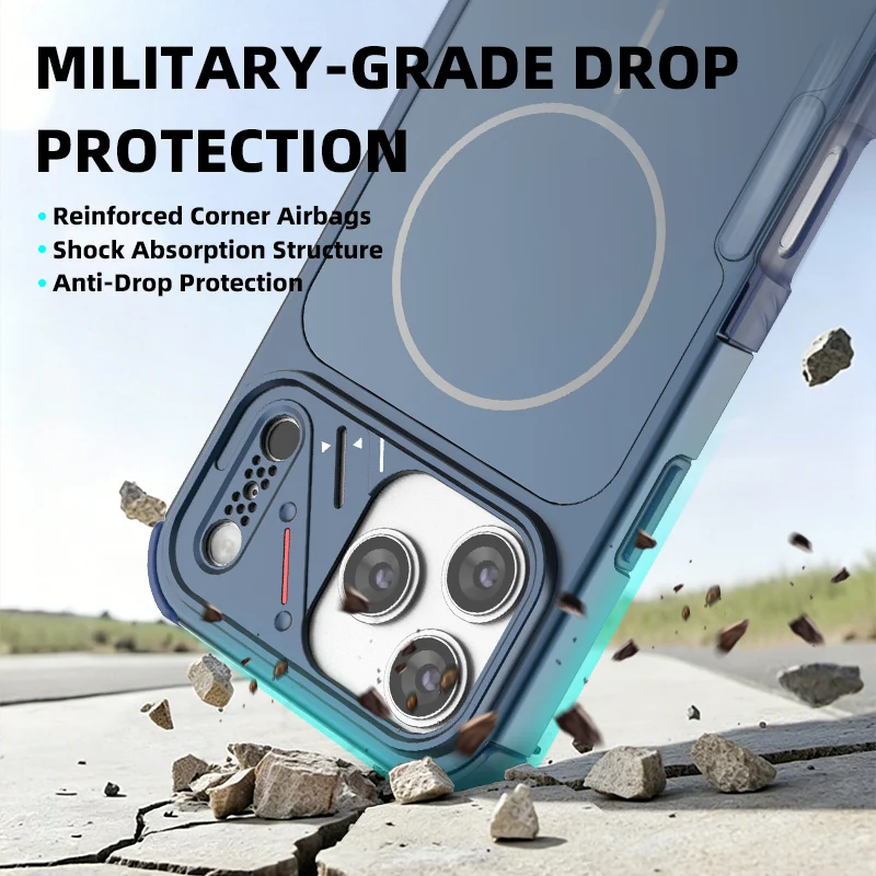 Fall Protection Magnetic Funda Case for Iphone 17 Pro Max 16 Pro Iphone16 Iphone17 Shockproof Cell Phone Cover Accessories 2