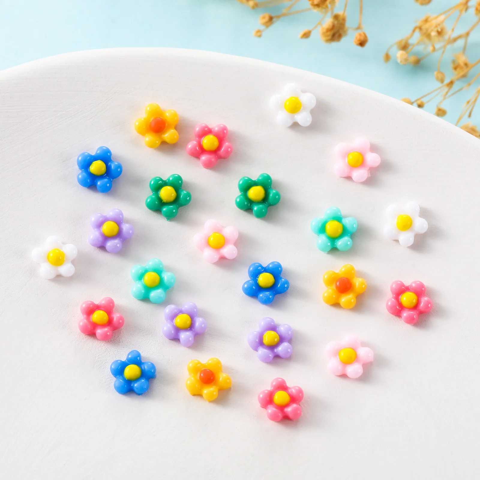 100Pcs Eggflower  ׼ Ϻ  ż 3Dresin ټ   DIY   ׼