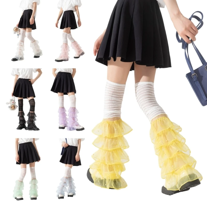 Women Japanese Leg Warmer Summer Lolitas Thigh High Socks Cosplay Leg Cover
