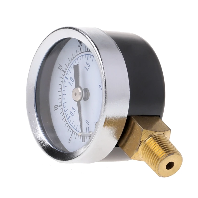

0-30psi 0-2bar Mini Dial Compressor Meter with Metal Frame Hydraulic Pressure Gauge 1/8" BSPT Thread Dual Scale DropShipping