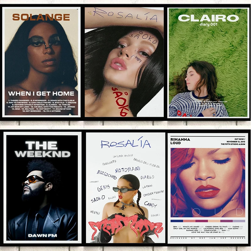 Rosalaya Motomami Travis Scott The Weeknd Singer Album Cover Poster Canvas Painting Wall Art Picture For Living Room Decor Gift