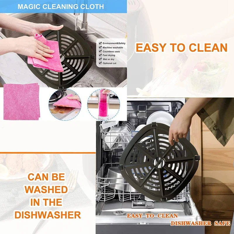 Air Fryer Accessories Air Fryer Baking Tray Air Fryer Grill Crisper Tray For Dash 2.6QT Tasti-Crisp Digital Air Fryer With Rubber Feet