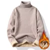Autumn Winter Men's Turtleneck Sweater Men's Knitting Pullovers Rollneck Knitted Sweater Warm Men Jumper Slim Fit Casual Sweater 1