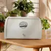 Metal Bread Box Bin with Roll Top Lid Iron Multi Purpose Storage Container for 2