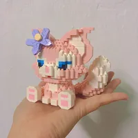 Disney 108 Style Stitch LinaBell Hello Kitty Building Blocks Princess Cartoon Figrues Bricks Children's Assembly Toys Model Gift 1