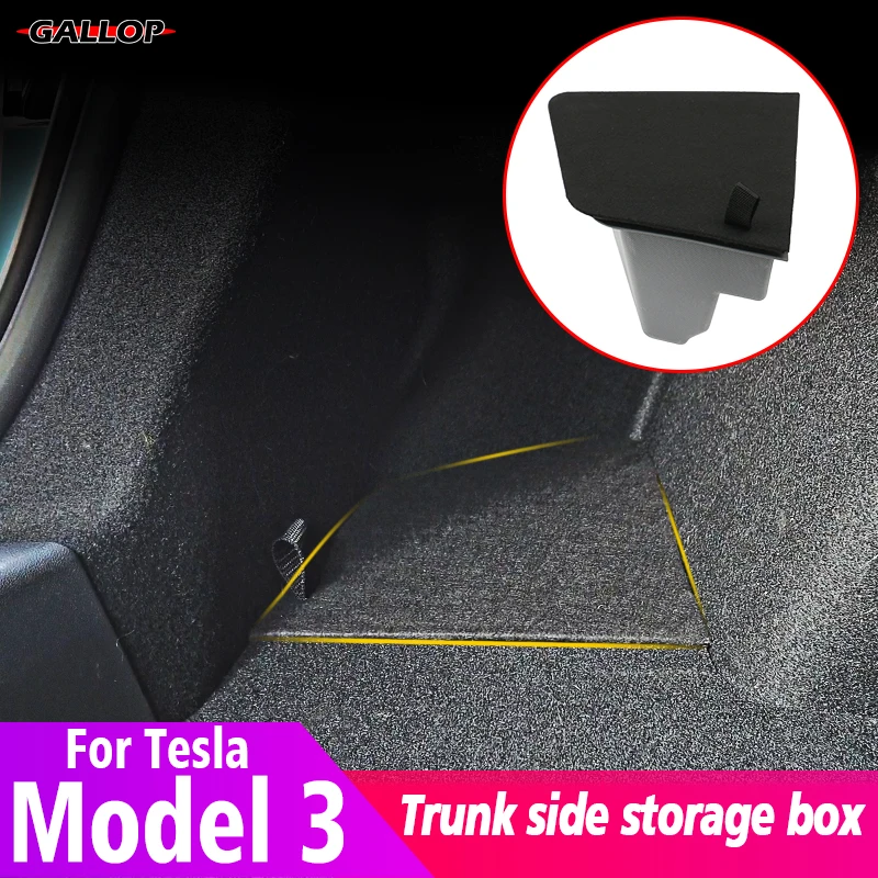 

Car Storage Organizer TPE Hidden Trunk Side Pocket Storage Box Interior Decoration Refit Accessories For Tesla 2016-2022 Model 3