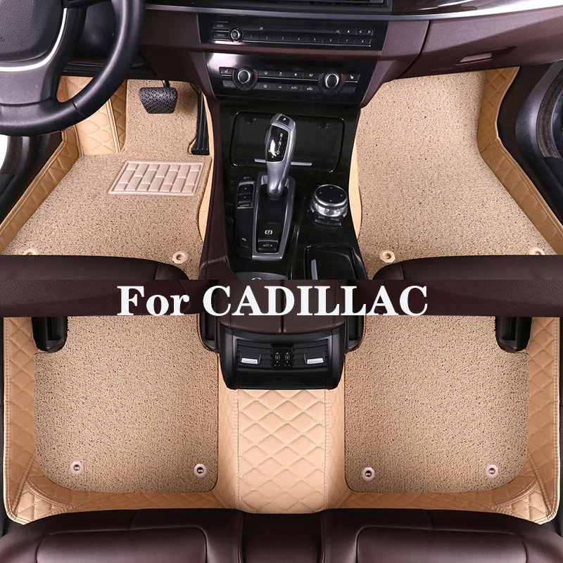 

High Quality Customized Double Layer Detachable Diamond Pattern Car Floor Mat For CADILLAC DTS SLS XLR CT4 CT5 Seville XT4 ELR