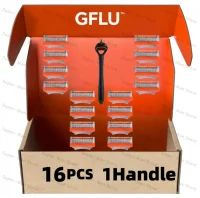 Lames de rasoir de sécurité originales pour hommes à 5 couches, anti-friction, tête de rasage manuelle, recharges pour rasoir à barbe pour un rasage en douceur 6