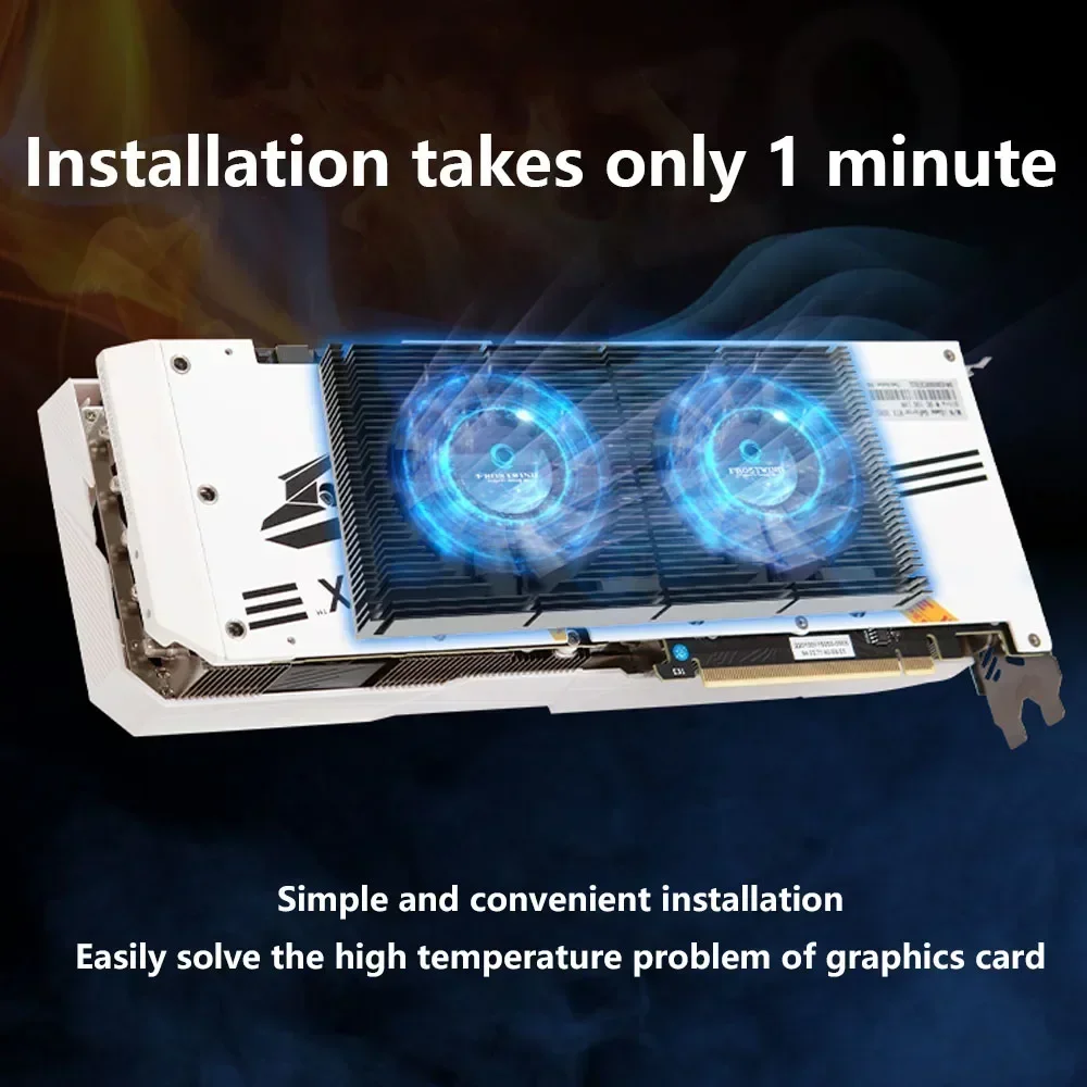 Gpu Backplate Radiador Rtx3090 4090 Painel Dissipador de Calor Memória de Vídeo Vram 3080 3070 Pwm Kit de Ventilador de Refrigeração Dupla Vga Gaming Cooler Diy - Imagem 3