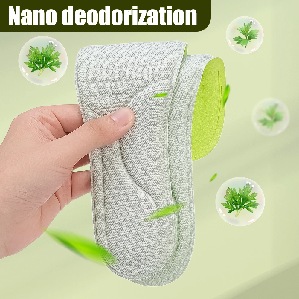 1/3 paar Deodorant Absorbieren-Schweiß Massage Sport Einlegesohle Weiche Memory Foam Einlegesohlen Schuhe Männer Frauen Füße orthopädische Schuhsohle_voghion.com