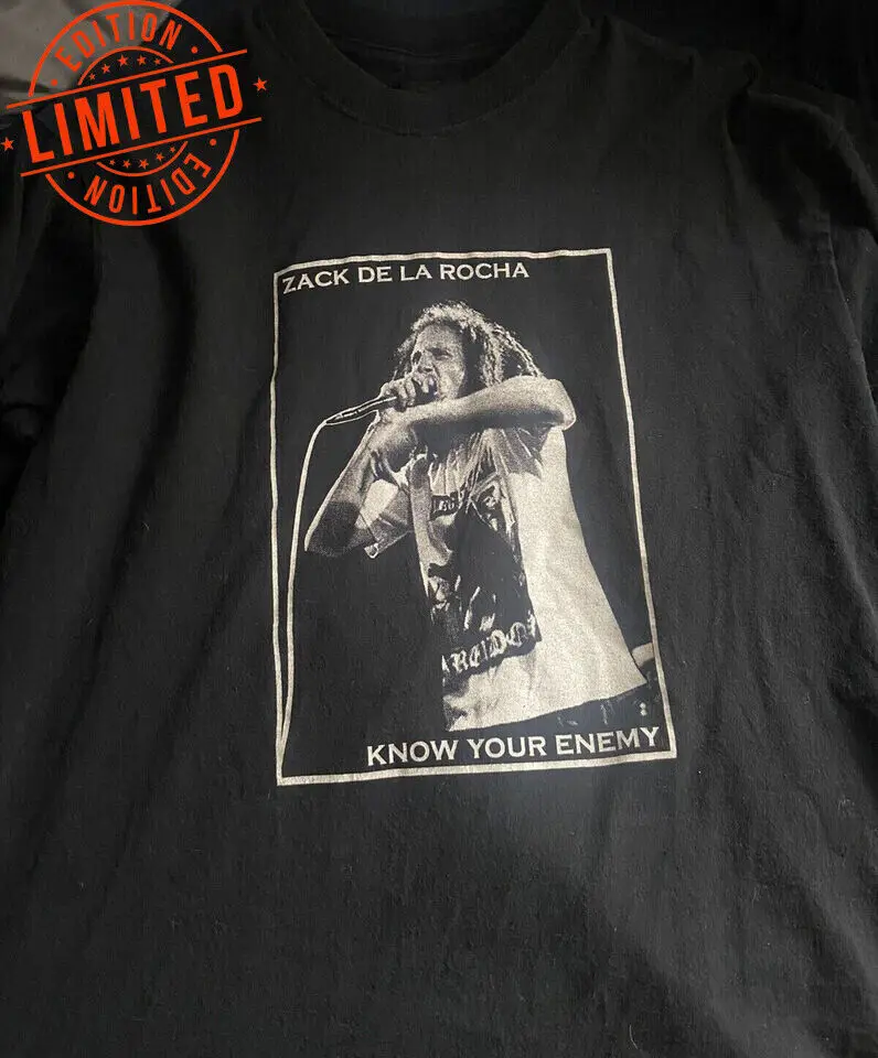 Vtg Eczema De La Rocha Rage Contro La Macchina T Shirt Black S 5Xl Yk2081 Maniche Lunghe O Corte